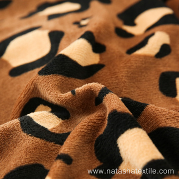 Popular confortable coffee Leopard coral fleece beding sets